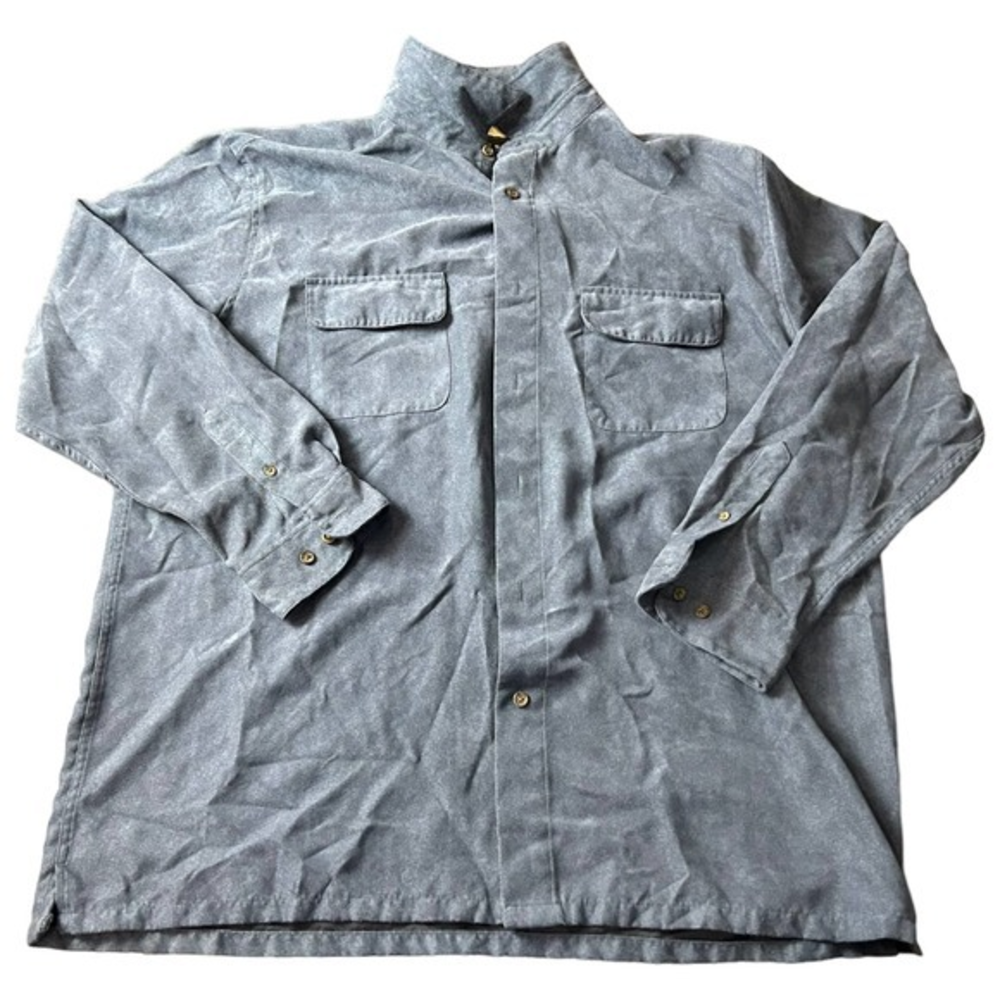 Consensus SportsWear Blue Long Sleeve Button‎ Up Shirt Mens Size XL